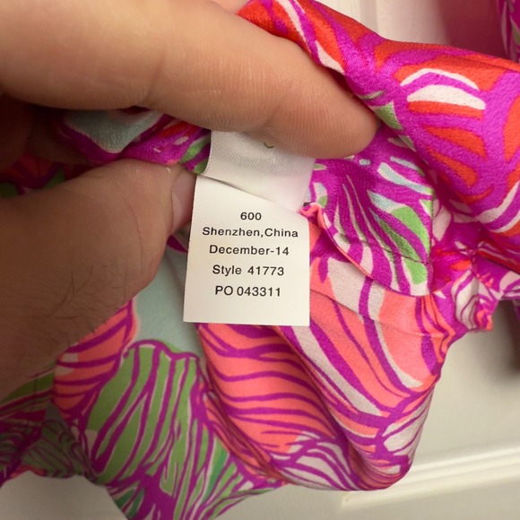 Lilly Pulitzer XS Elsa Silk Top Worth It‎ Print Floral Pink EUC - Picture 3 of 9